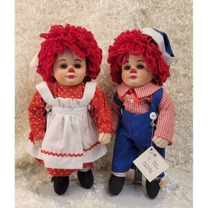 Antique Marie Osmond Raggedy Ann and Andy Dolls, "Mopsie and Rags," 1995